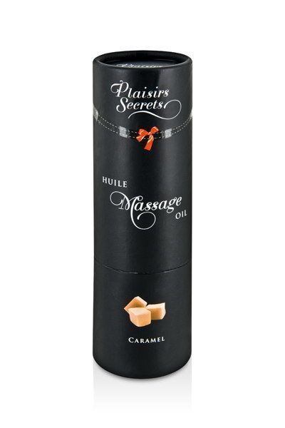 Массажное масло Plaisirs Secrets Caramel (59 мл) с афродизиаками, съедобное, подарочная упаковка