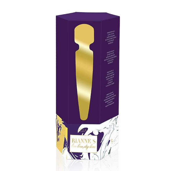 Вибромассажер Rianne S: Bella Mini Wand Purple, 10 режимов, медицинский силикон, подарочная упаковка