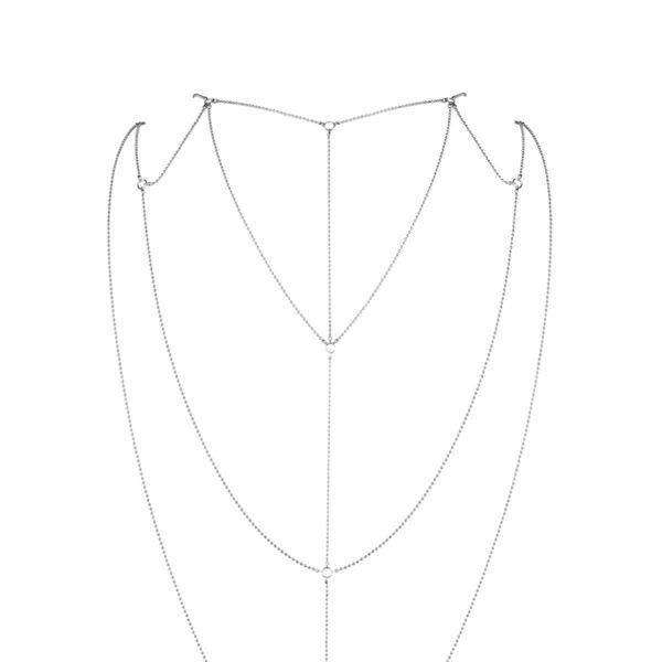 Цепочка для спины Bijoux Indiscrets Magnifique Back and Cleavage Chain - Silver, украшение для тела