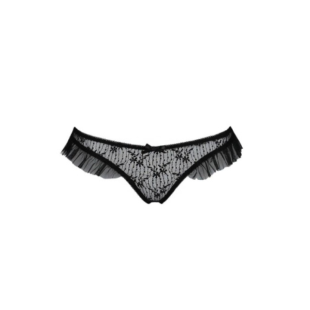 Трусики с оборками DONIA THONG black S/M - Passion Exclusive || 