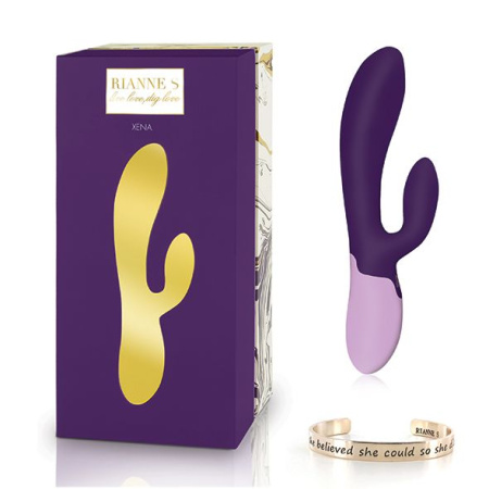 Вибратор-кролик Rianne S: Xena Purple/Lilac, 10 режимов, медицинский силикон, подарочная упаковка || 