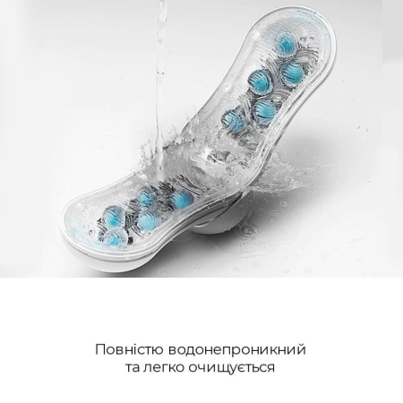 Мастурбатор Tenga Flip Orb — Blue Rush, с изменяемым сжатием, со стимулирующими шариками внутри || 