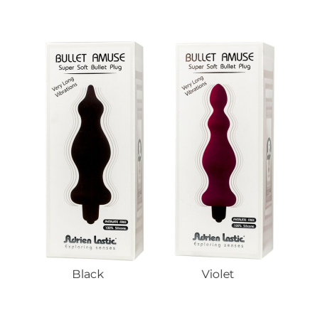 Анальная пробка с вибрацией Adrien Lastic Bullet Amuse Black, макс. диаметр 3,9см || 