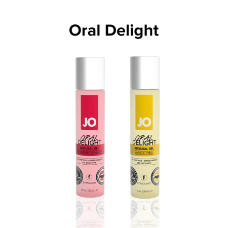 Гель для оральных ласк System JO Oral Delight - Strawberry Sensation (30 мл), эффект холод-тепло || 