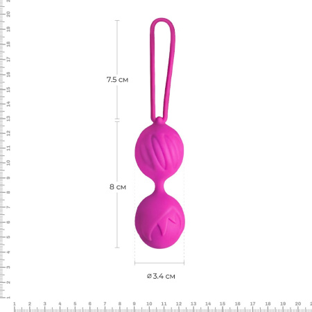 Вагинальные шарики Adrien Lastic Geisha Lastic Balls Mini Magenta (S), диаметр 3,4см, вес 85гр || 