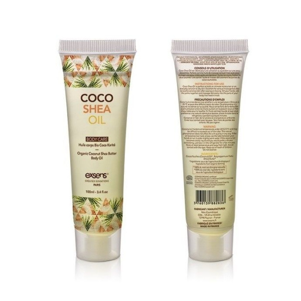 Органическое кокосовое масло карите (ши) для тела EXSENS Coco Shea Oil 100 мл, сертификат ECOCERT