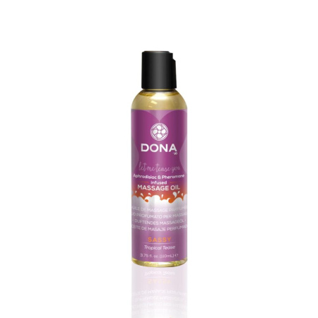 Массажное масло DONA Massage Oil SASSY - TROPICAL TEASE (110 мл) с феромонами и афродизиаками