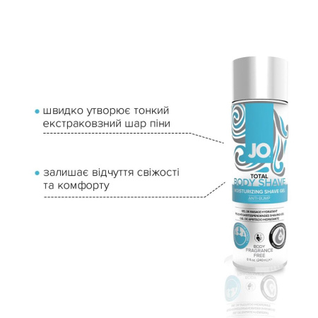 Гель для бритья System JO TOTAL BODY - Anti-bump Intimate Shaving Gel (240 мл) увлажняющий || 