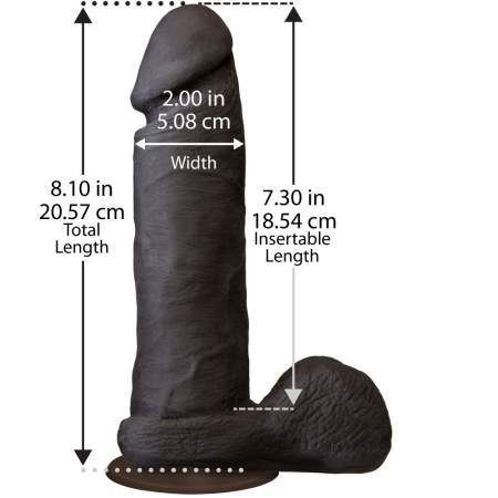 Фаллоимитатор Doc Johnson The Realistic Cock 8 inch Black - ULTRASKYN, Vack-U-Lock, диаметр 5,1см || 