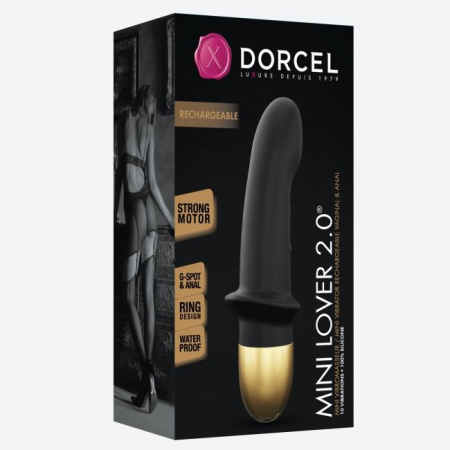Вибратор Dorcel Mini Lover Black 2.0 перезаряжаемый, для точки G и массажа простаты || 
