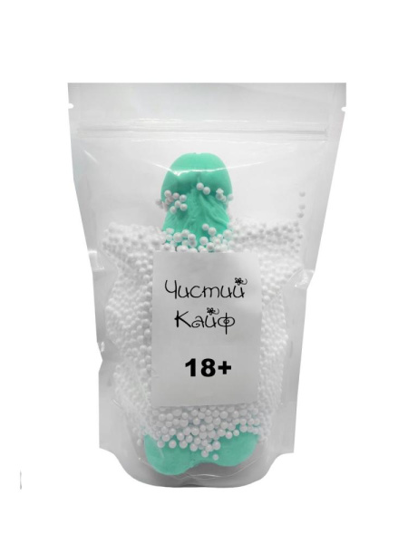 Крафтовое мыло-член с присоской Чистый Кайф Turquoise size XL, натуральное