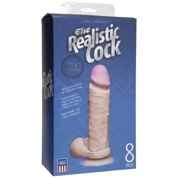 Фаллоимитатор Doc Johnson The Realistic Cock 8 inch White - ULTRASKYN, Vack-U-Lock, диаметр 5,1см