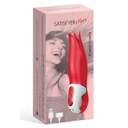 Мощный вибратор Satisfyer Vibes Power Flower с нежными трепещущими лепестками, 12 режимов работы || 