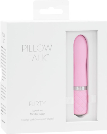 Роскошный вибратор PILLOW TALK - Flirty Pink с кристаллом Сваровски, гибкая головка || 