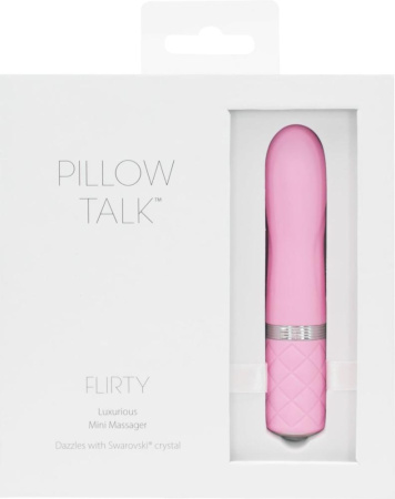 Роскошный вибратор PILLOW TALK - Flirty Pink с кристаллом Сваровски, гибкая головка || 