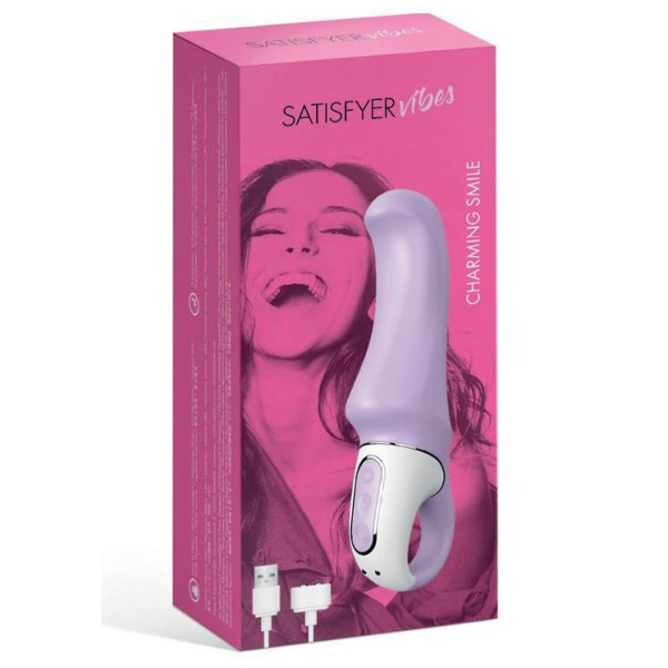 Мощный вибратор Satisfyer Vibes Charming Smile с гибким стволом, литой силикон, 12 режимов работы