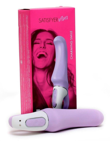 Мощный вибратор Satisfyer Vibes Charming Smile с гибким стволом, литой силикон, 12 режимов работы || 