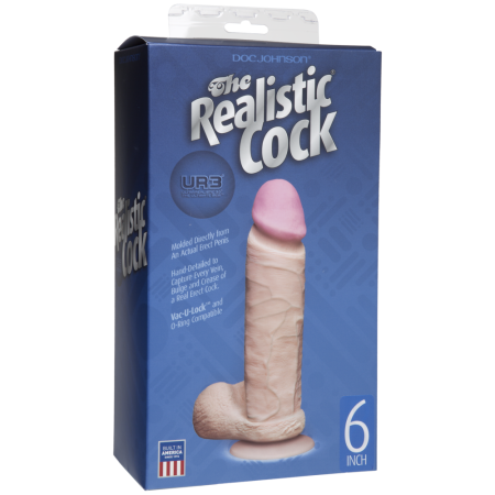 Фаллоимитатор Doc Johnson The Realistic Cock 6 inch White - ULTRASKYN, Vack-U-Lock, диаметр 4,3см || 