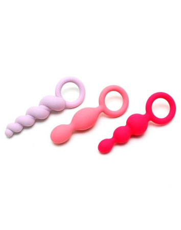 Набор анальных игрушек Satisfyer Plugs colored (set of 3) - Booty Call, макс. диаметр 3 см || 