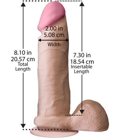 Фаллоимитатор Doc Johnson The Realistic Cock 8 inch White - ULTRASKYN, Vack-U-Lock, диаметр 5,1см || 