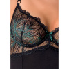 Корсет с пажами FLORIS CORSET black L/XL - Passion Exclusive, трусики || 