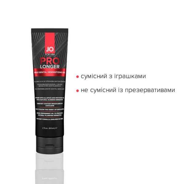 Пролонгер гель System JO Prolonger Gel (60 мл) с маслом перечной мяты, гвоздичного перца и пачули