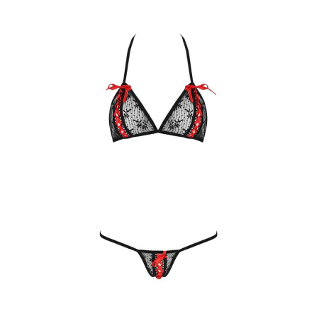 Комплект белья MELISSA BIKINI black XXL/XXXL - Passion: лиф со шнуровкой и трусики стринги || 
