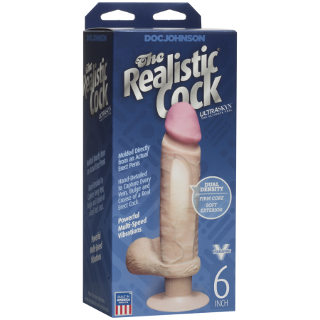 Фаллоимитатор Doc Johnson The Realistic Cock 6 inch ULTRASKYN, диаметр 4,3см, плавная регулировка || 