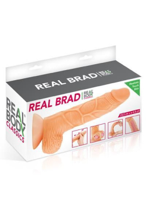 Фаллоимитатор с подвижной крайней плотью Real Body - Real Brad, диаметр 4,5см, TPE || 