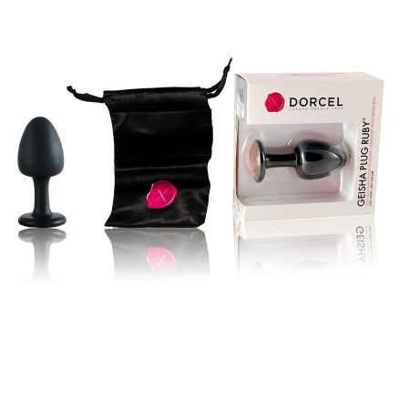 Анальная пробка Dorcel Geisha Plug Ruby L с шариком внутри, создает вибрации, макс. диаметр 4см || 