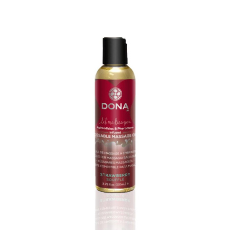 Массажное масло DONA Kissable Massage Oil Strawberry Souffle (110 мл) можно для оральных ласк