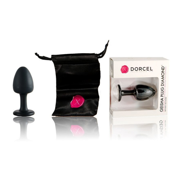 Анальная пробка Dorcel Geisha Plug Diamond L с шариком внутри, создает вибрации, макс. диаметр 4см