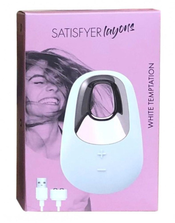 Мощный вибратор Satisfyer Lay-On - White Temptation, водонепроницаемый,15 режимов работы || 