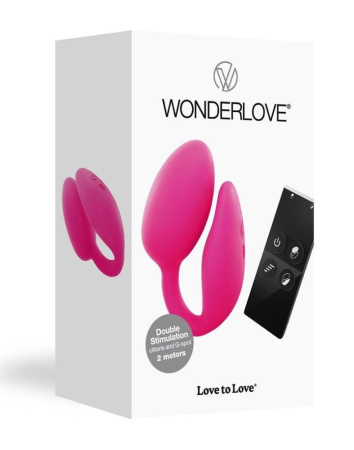 Виброяйцо с клиторальной стимуляцией Love To Love Wonderlove с пультом ДУ, можно под одежду || 