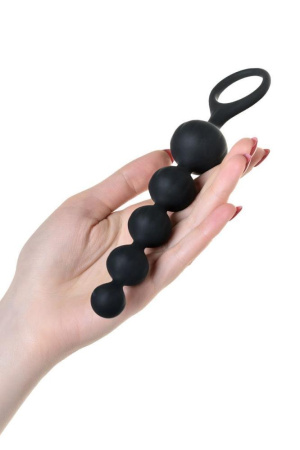 Набор анальных бус Satisfyer Beads Black, силикон, макс. диаметр 3,3 см и 3,5 см || 