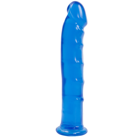 Фаллоимитатор Doc Johnson Jelly Jewels Dong & Suction Cup Blue, диаметр 3,6см, антибактериальный ПВХ