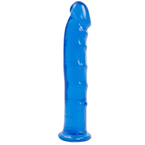Фаллоимитатор Doc Johnson Jelly Jewels Dong & Suction Cup Blue, диаметр 3,6см, антибактериальный ПВХ