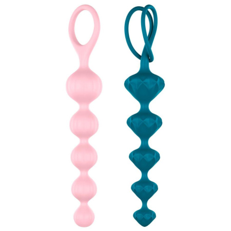 Набор анальных бус Satisfyer Beads Colored, силикон , макс. диаметр 3,3см и 3,5см