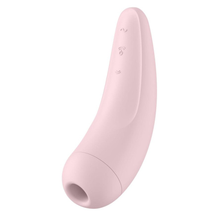 Вакуумный клиторальный стимулятор Satisfyer Curvy 2+ Pink с управлением через интернет || 