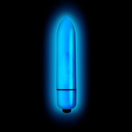 Вибропуля Rocks Off Neon - Laser, светится в темноте, 7 режимов работы, на батарейке || 