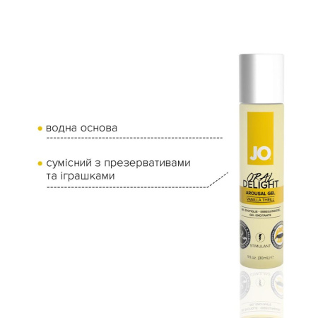 Гель для оральных ласк System JO Oral Delight Vanilla Thrill (30 мл), эффект холод-тепло || 