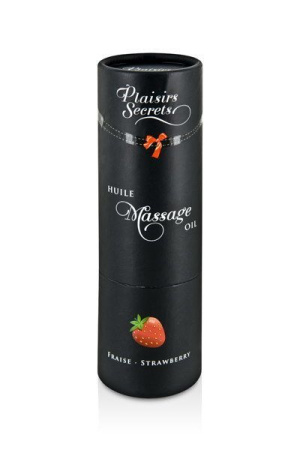 Массажное масло Plaisirs Secrets Strawberry (59 мл) с афродизиаками, съедобное, подарочная упаковка || 