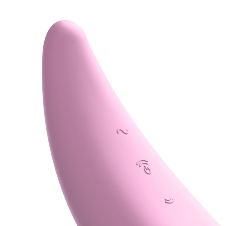 Мощный вакуумный клиторальный стимулятор Satisfyer Curvy 3+ с управлением через интернет || 