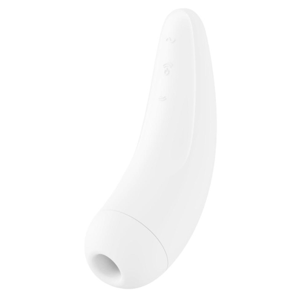 Вакуумный клиторальный стимулятор Satisfyer Curvy 2+ White с управлением через интернет