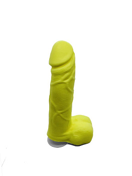 Крафтовое мыло-член с присоской Чистый Кайф Yellow size M, натуральное