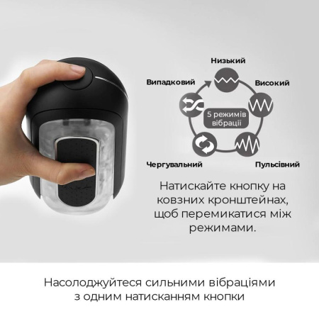 Вибромастурбатор Tenga Flip Zero Electronic Vibration Black, изменяемая интенсивность, раскладной || 