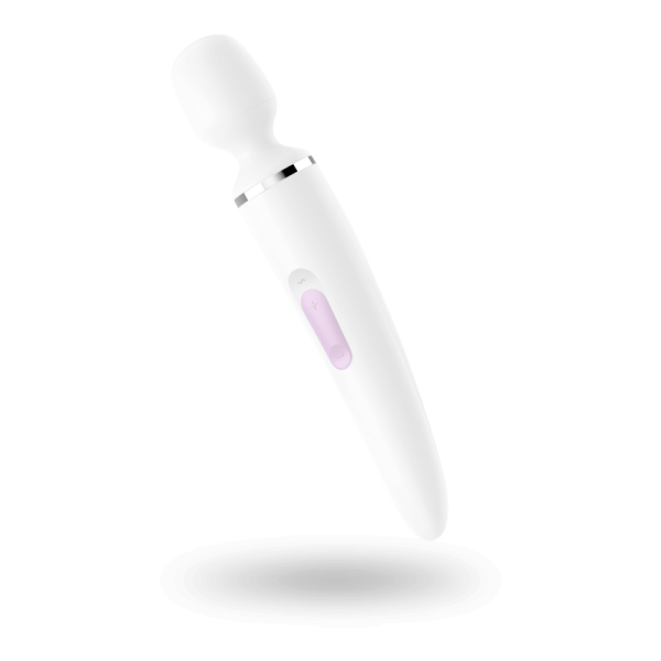 Вибромассажер Satisfyer Wand-er Woman (White/Chrome), водонепроницаемый, мощный, размер XXL