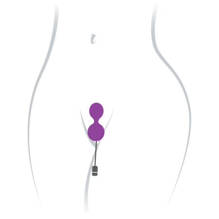 Вагинальные шарики с вибрацией Adrien Lastic Kegel Vibe Purple, диаметр 3,7см || 