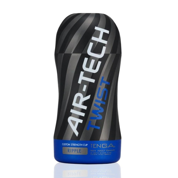 Мастурбатор Tenga Air-Tech Twist Ripple Blue с изменяемой тугостью обхвата, эффект глубокого минета