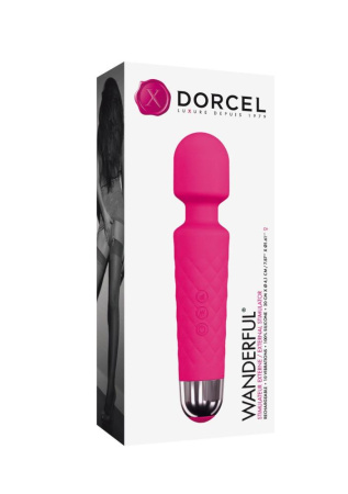 Минивибромассажер Dorcel Wand Wanderful Magenta мощный, водонепроницаемый, 18 режимов работы || 